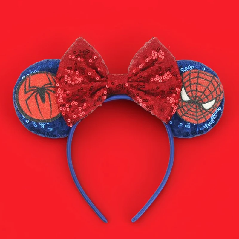 Disney Mickey Mouse Ears Marvel Spiderman Headbands for Kids Girls The Avengers Hairbands Adult Men Women Hair Accessories Gifts