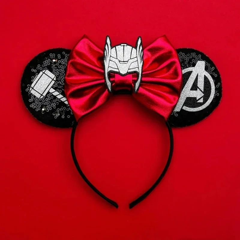Disney Mickey Mouse Ears Marvel Spiderman Headbands for Kids Girls The Avengers Hairbands Adult Men Women Hair Accessories Gifts
