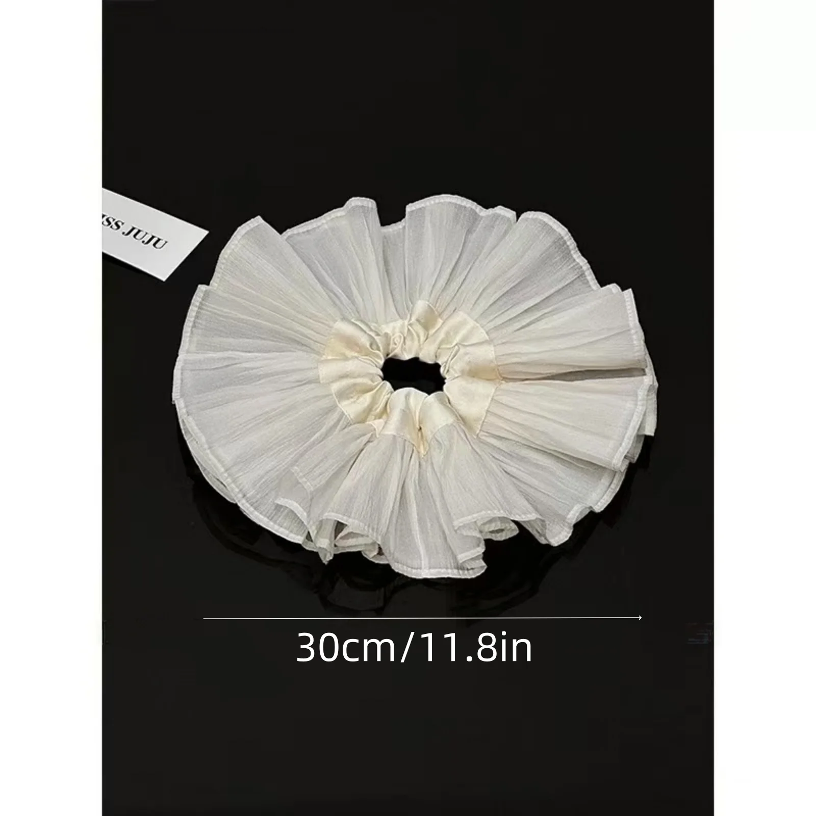 1pc Extra Large Pleated Double-Layer High-End Scrunchie, Elegant Fashion Hair Tie Suitable For Daily Commute, Casual, Romantic,