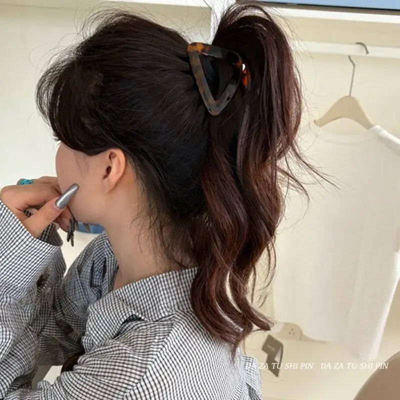 Geometry Triangle Large Hair Claw Clips Crab Clamps Women Girls Leopard Ponytail Holder Hair Barrettes Hairpins Hair Accessories