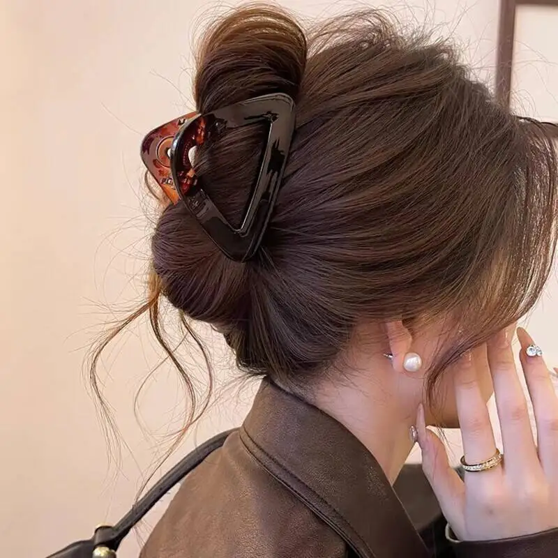 Geometry Triangle Large Hair Claw Clips Crab Clamps Women Girls Leopard Ponytail Holder Hair Barrettes Hairpins Hair Accessories
