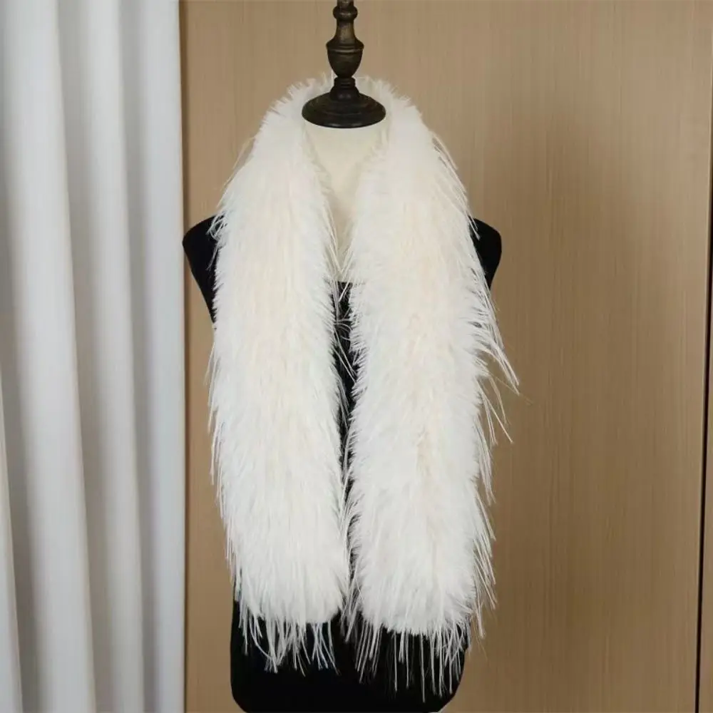Thick Fluffy Plush Long Strip Scarf 180cm Imitation Mink Fur Y2K Girl Scarf Luxury Classic Ladies Tassels Scarf Outdoor
