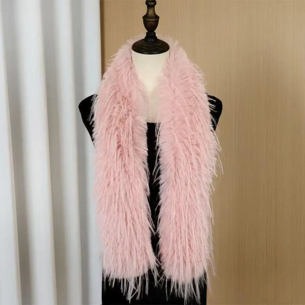 Thick Fluffy Plush Long Strip Scarf 180cm Imitation Mink Fur Y2K Girl Scarf Luxury Classic Ladies Tassels Scarf Outdoor
