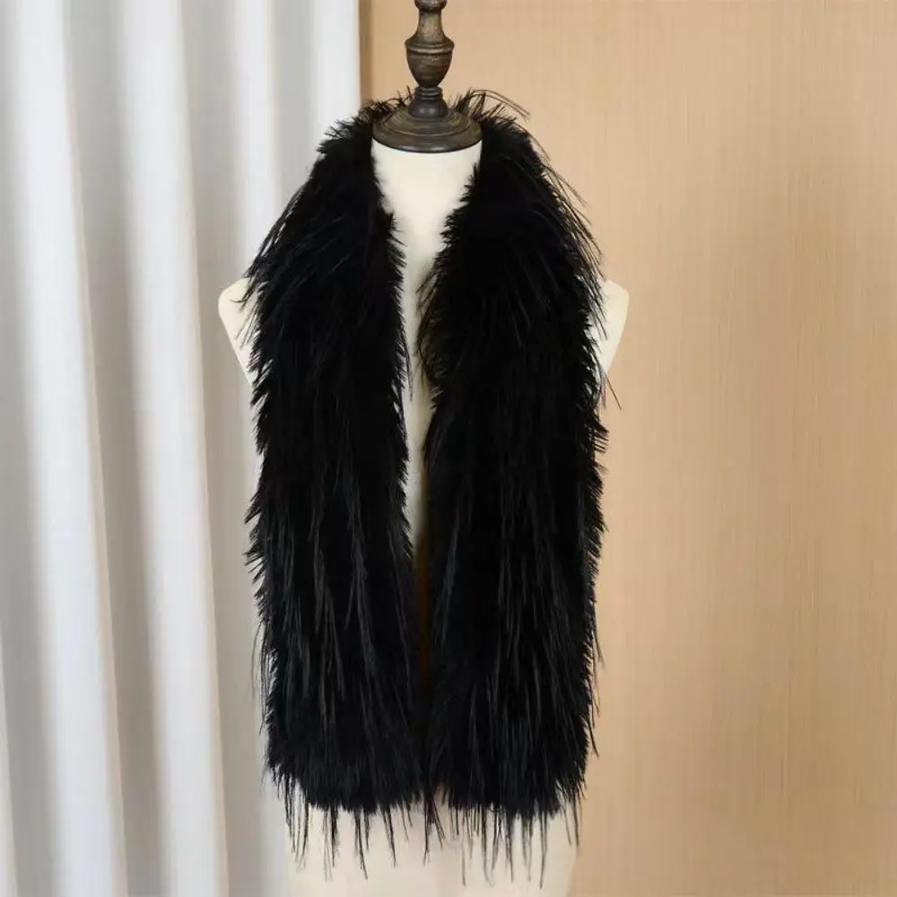 Thick Fluffy Plush Long Strip Scarf 180cm Imitation Mink Fur Y2K Girl Scarf Luxury Classic Ladies Tassels Scarf Outdoor