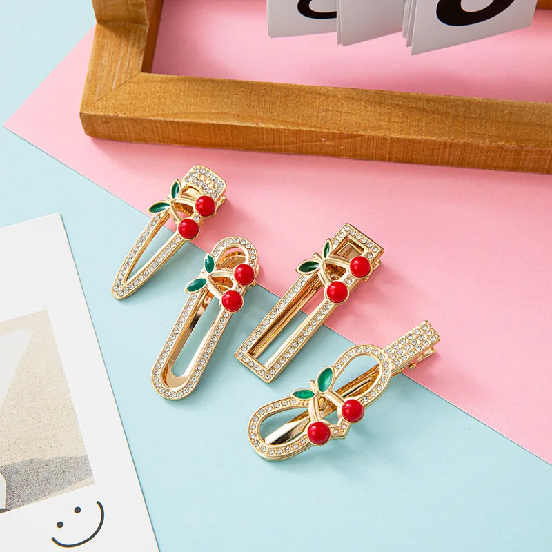 1/4pcs New Cute Cherry Hair Clip, Simple and Versatile for Women's Bangs and Personalized Headwear