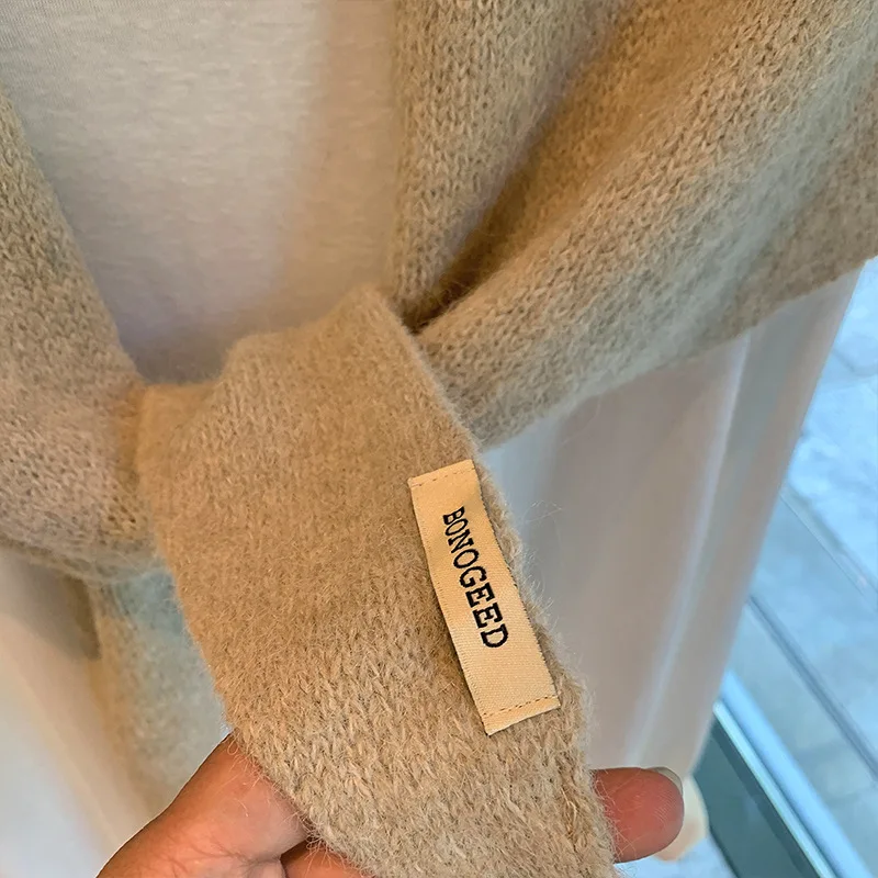 Wool Winter Scarf For Women Warm triangle Knit Scarves Hijab Solid Lady Shawl Wrap Female Pashmina Bandana Head Scarfs New
