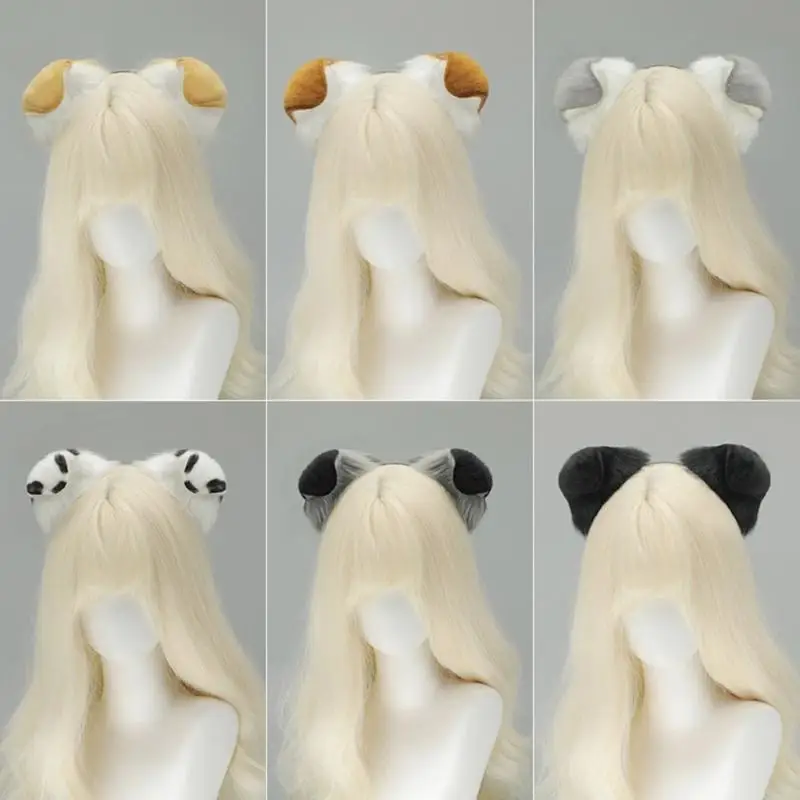 Adjustable Dog Ears Headbands Comfortable Plush Hairband For Cosplayer Party