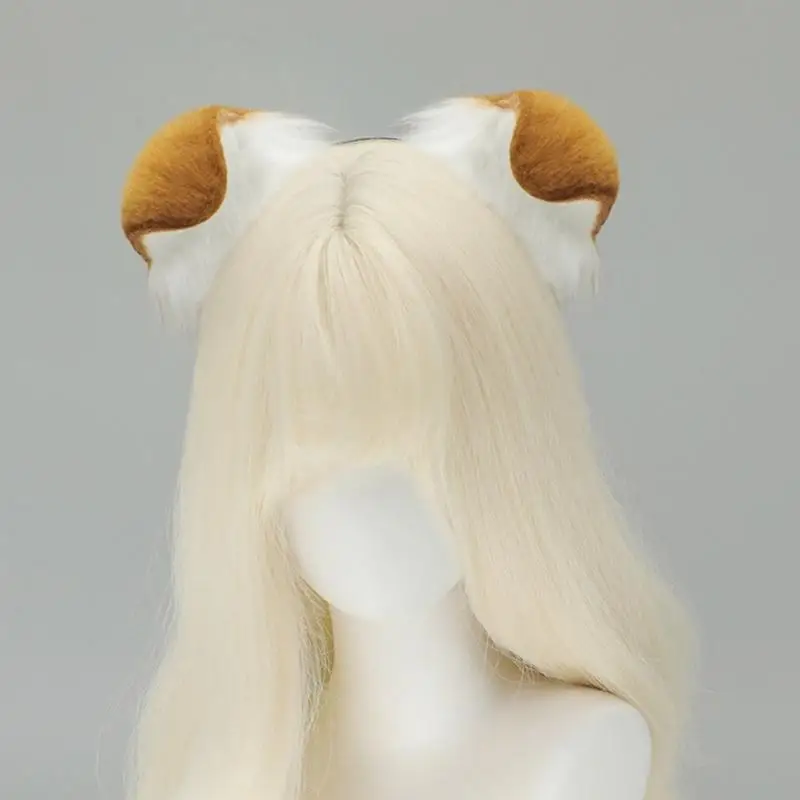 Adjustable Dog Ears Headbands Comfortable Plush Hairband For Cosplayer Party