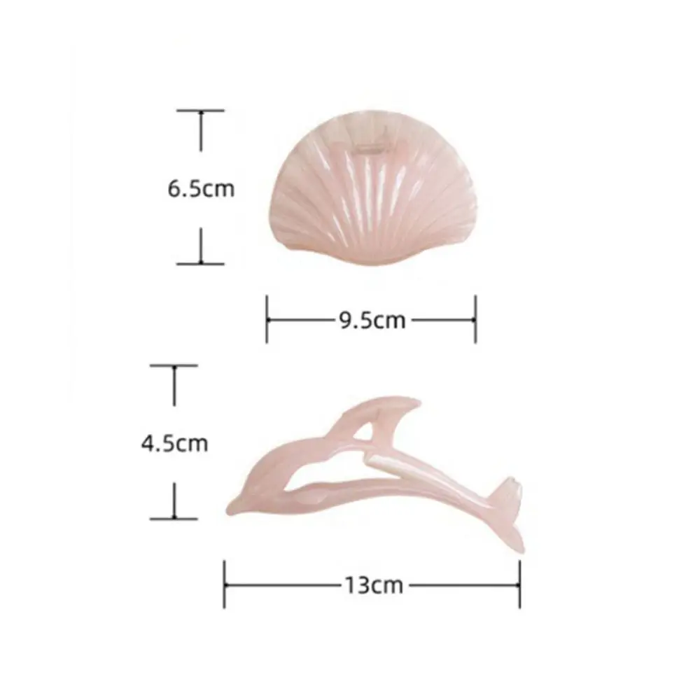 Elegant Acetate Hair Claw Clip Dolphin Shell Series Jelly Color Back Head Headwear Hair Claw Gift
