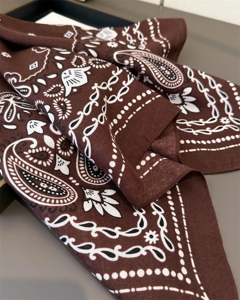 Cashew Print Blocked Print Square Scarf Women Cotton Linen Feeling Hairband Neckerchief Tie Female Headband Foulard Bandana