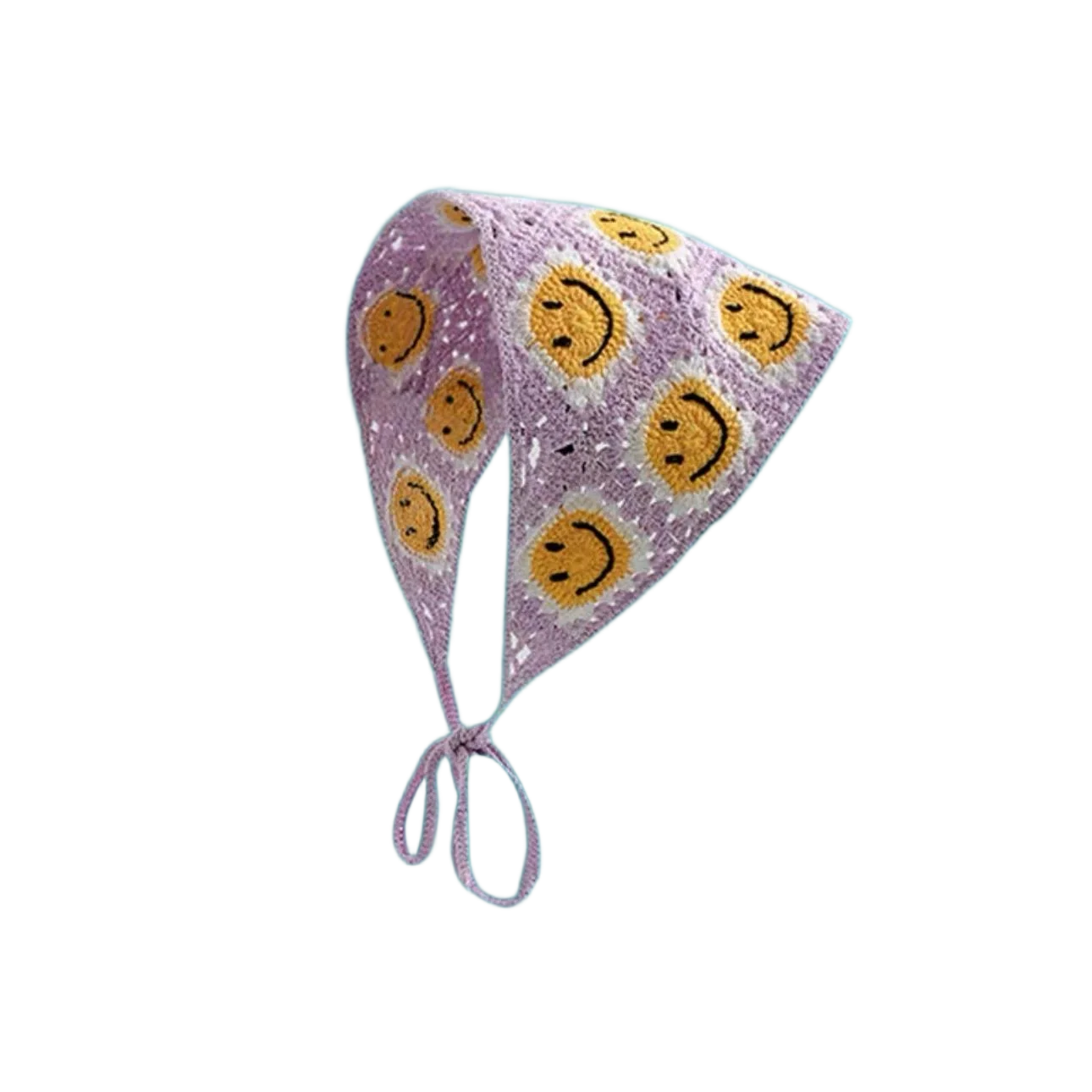 Hairband Women's Hair Accessories Fashionable Knitted Crochet Hollow Triangle Scarf Sweet and Cute Girly Style Floral Headscarf
