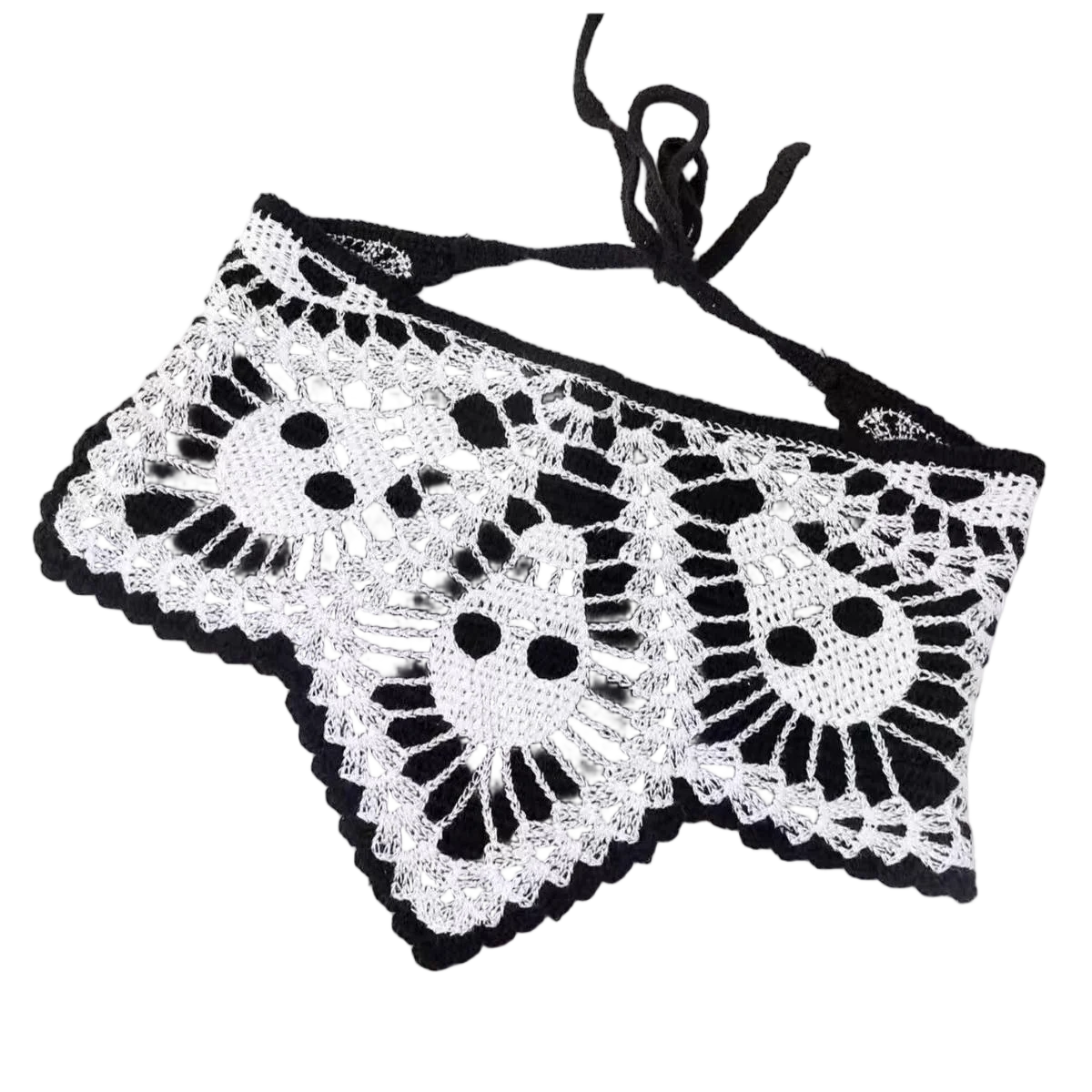 Hairband Women's Hair Accessories Fashionable Knitted Crochet Hollow Triangle Scarf Sweet and Cute Girly Style Floral Headscarf