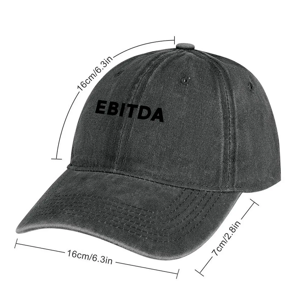EBITDA Financial Text Baseball Cap Men Women Distressed Washed Sun Cap Outdoor Workouts Hat