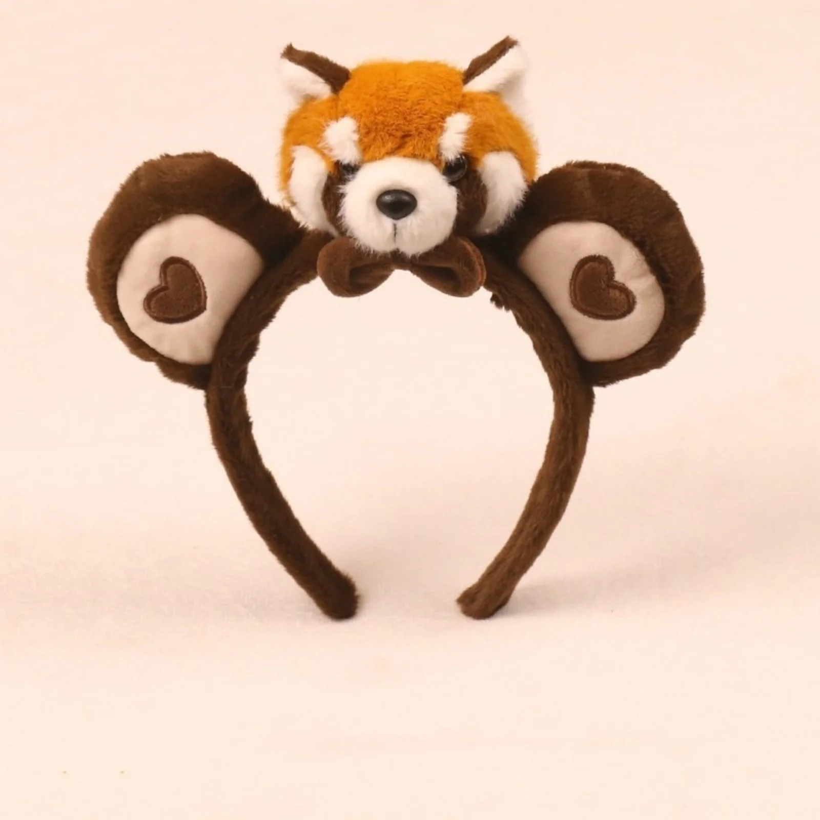 1 PC Cute Raccoon Plush Headband for Women: Creative Cartoon Red Panda Hair Clip, Face Washing Headband, Hair Accessory for Goin