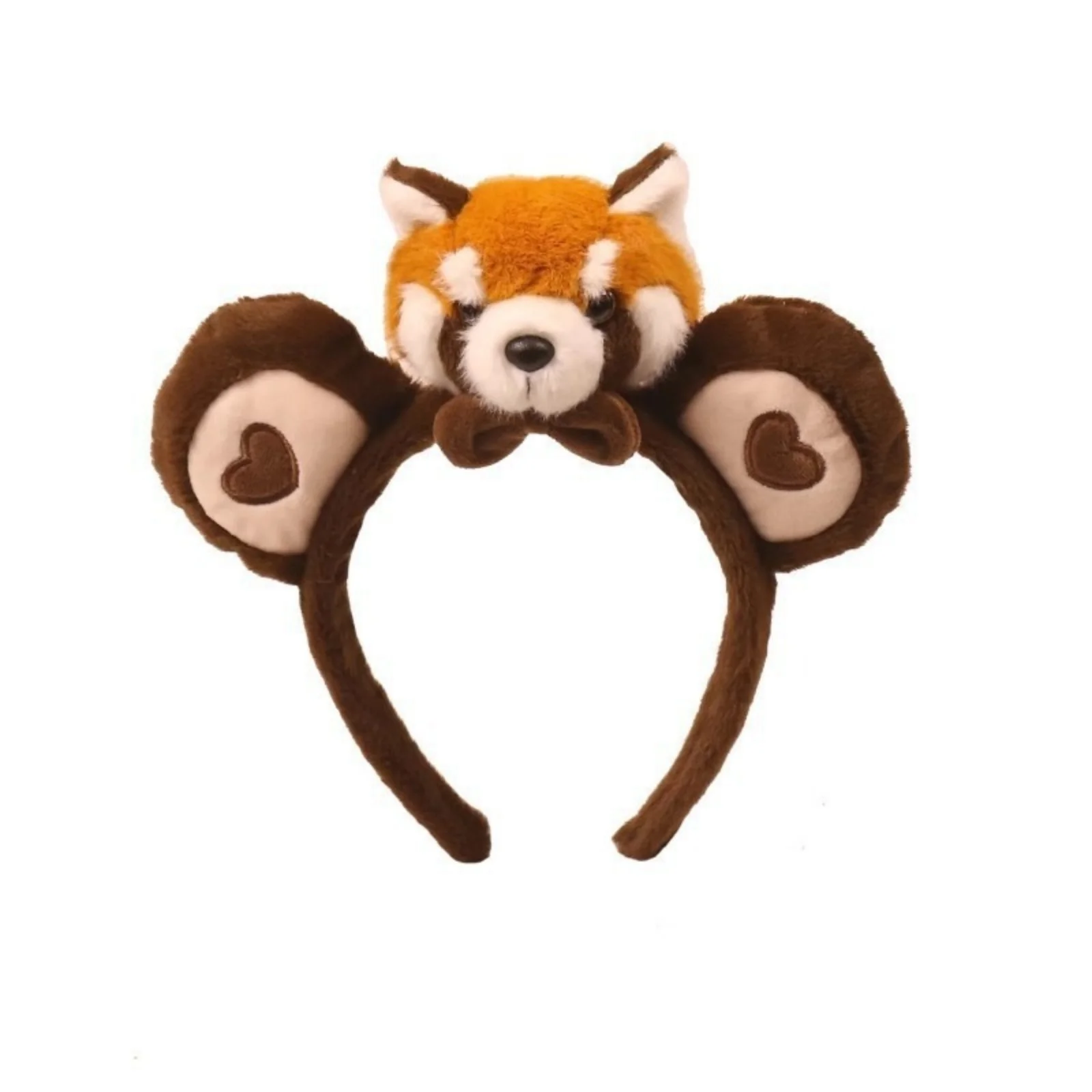 1 PC Cute Raccoon Plush Headband for Women: Creative Cartoon Red Panda Hair Clip, Face Washing Headband, Hair Accessory for Goin