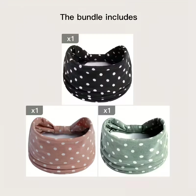 Polka Dot Knotted Headbands Boho Fashion Stretch Fabric Hair Bands For Women Breathable Versatile Headwraps For Sports Yoga Hair