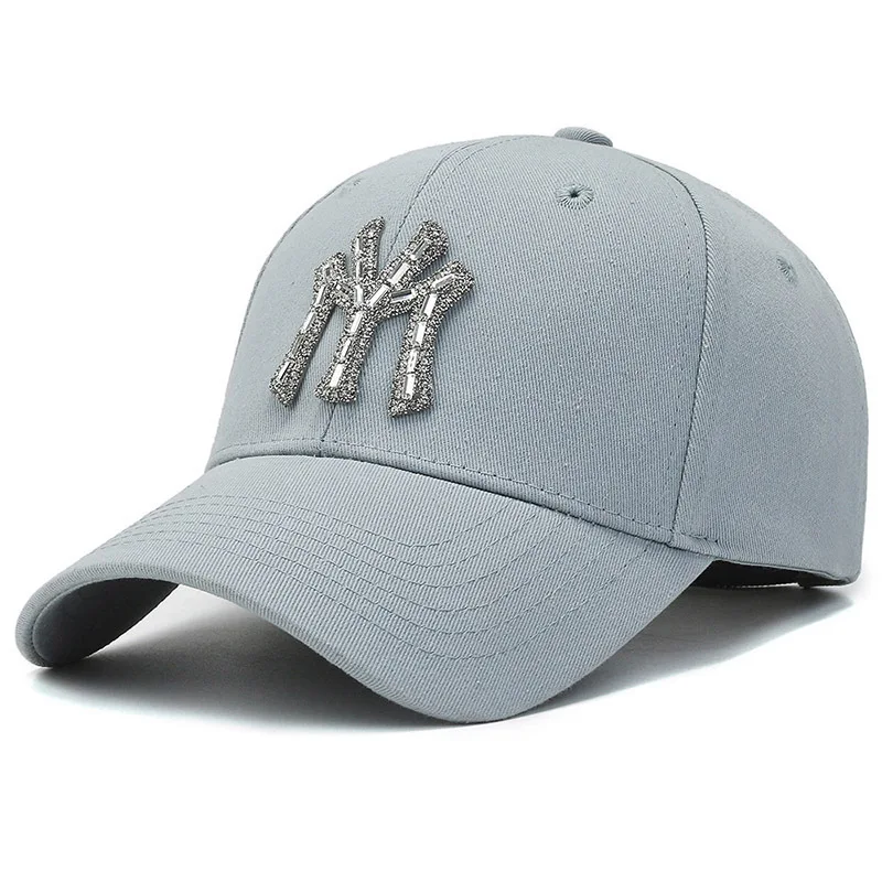 New MY Inlay Diamond Men's Outdoor Sports Baseball Hats Women's Fashion Trend Casual Duck Tongue Caps Suitable For All Seasons