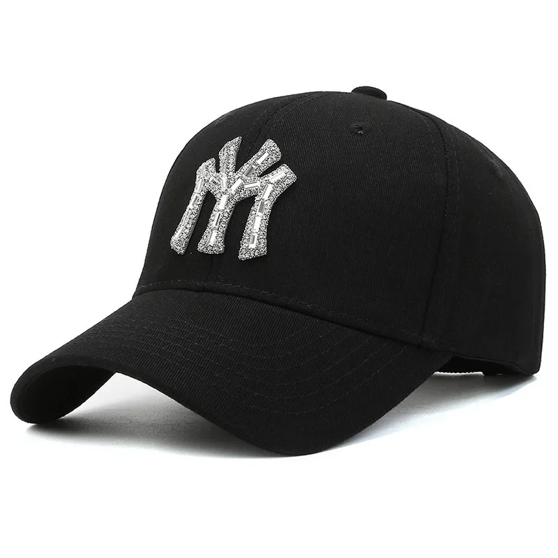 New MY Inlay Diamond Men's Outdoor Sports Baseball Hats Women's Fashion Trend Casual Duck Tongue Caps Suitable For All Seasons