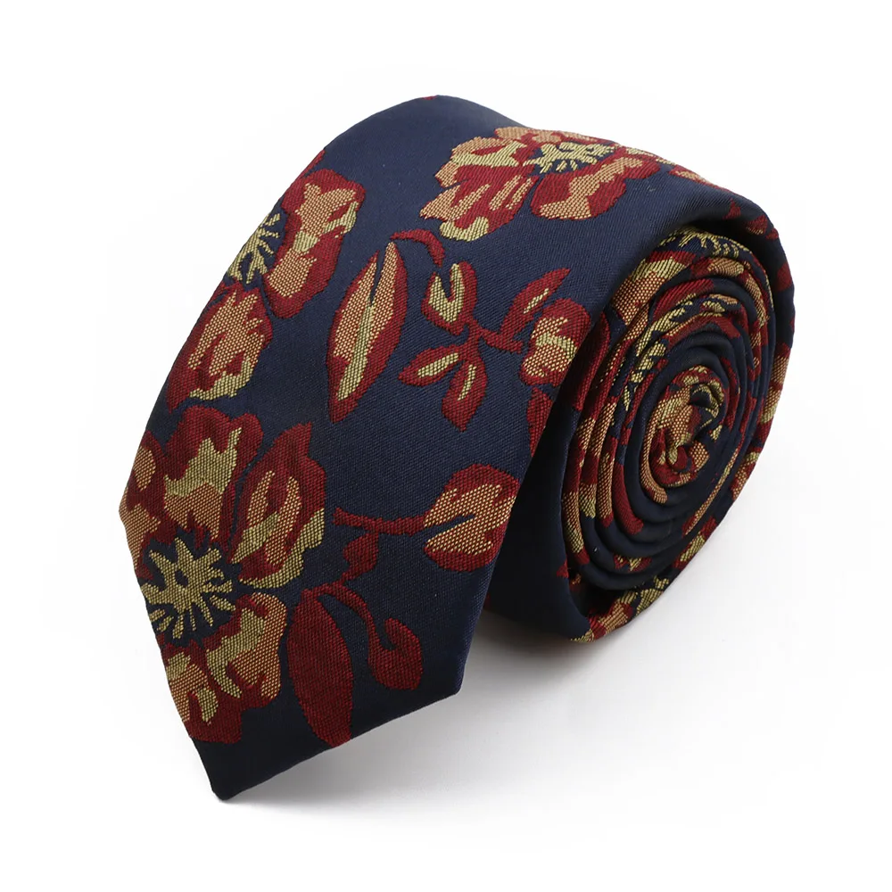 New 7cm Brown Red Gray Blue Flower Tie Men's Women's Polyester Beautiful Elegent Necktie Business Wedding Party Accessories Gift