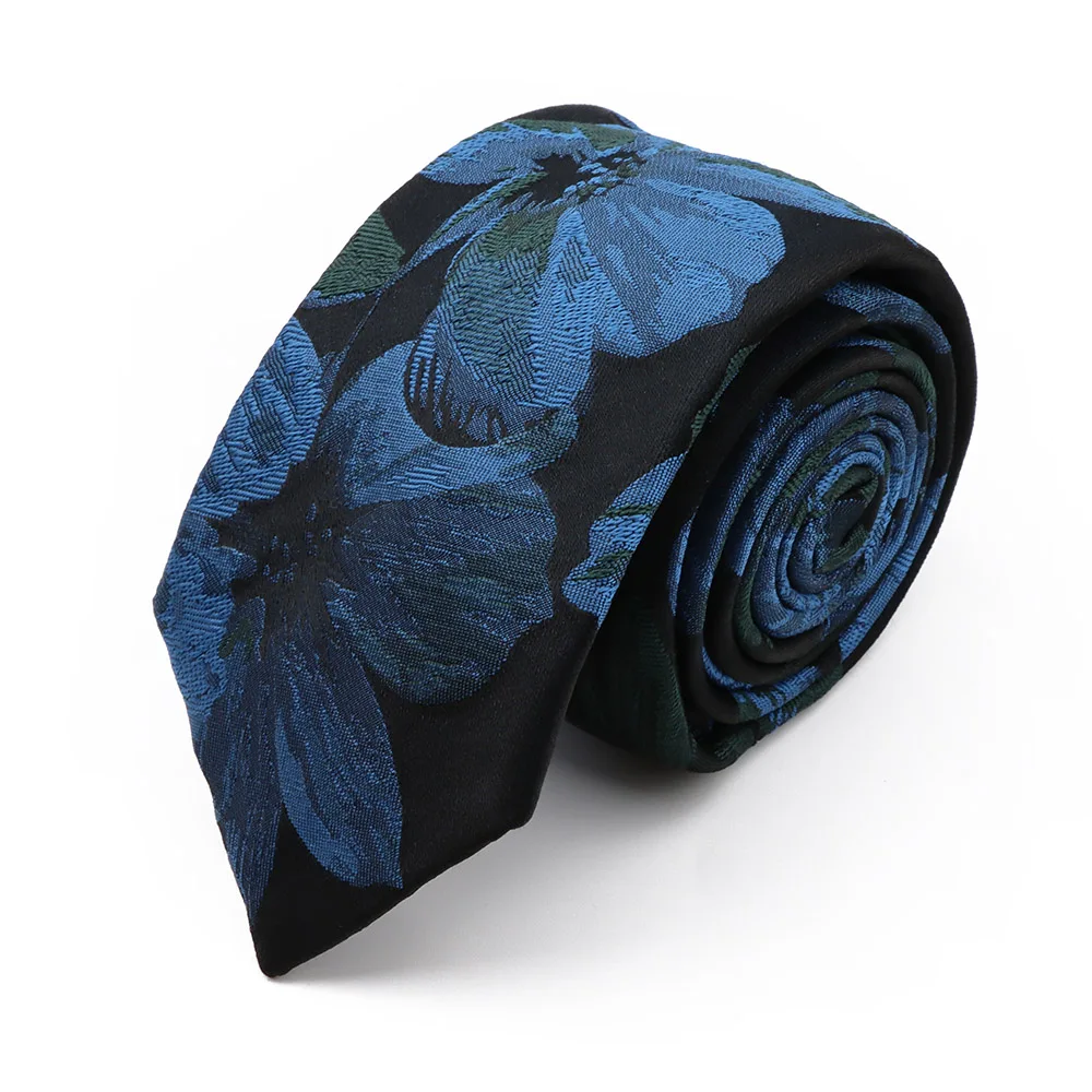 New 7cm Brown Red Gray Blue Flower Tie Men's Women's Polyester Beautiful Elegent Necktie Business Wedding Party Accessories Gift
