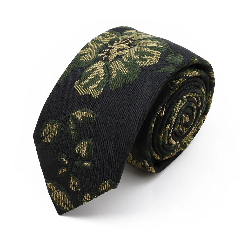 New 7cm Brown Red Gray Blue Flower Tie Men's Women's Polyester Beautiful Elegent Necktie Business Wedding Party Accessories Gift