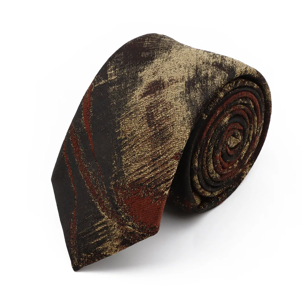 New 7cm Brown Red Gray Blue Flower Tie Men's Women's Polyester Beautiful Elegent Necktie Business Wedding Party Accessories Gift
