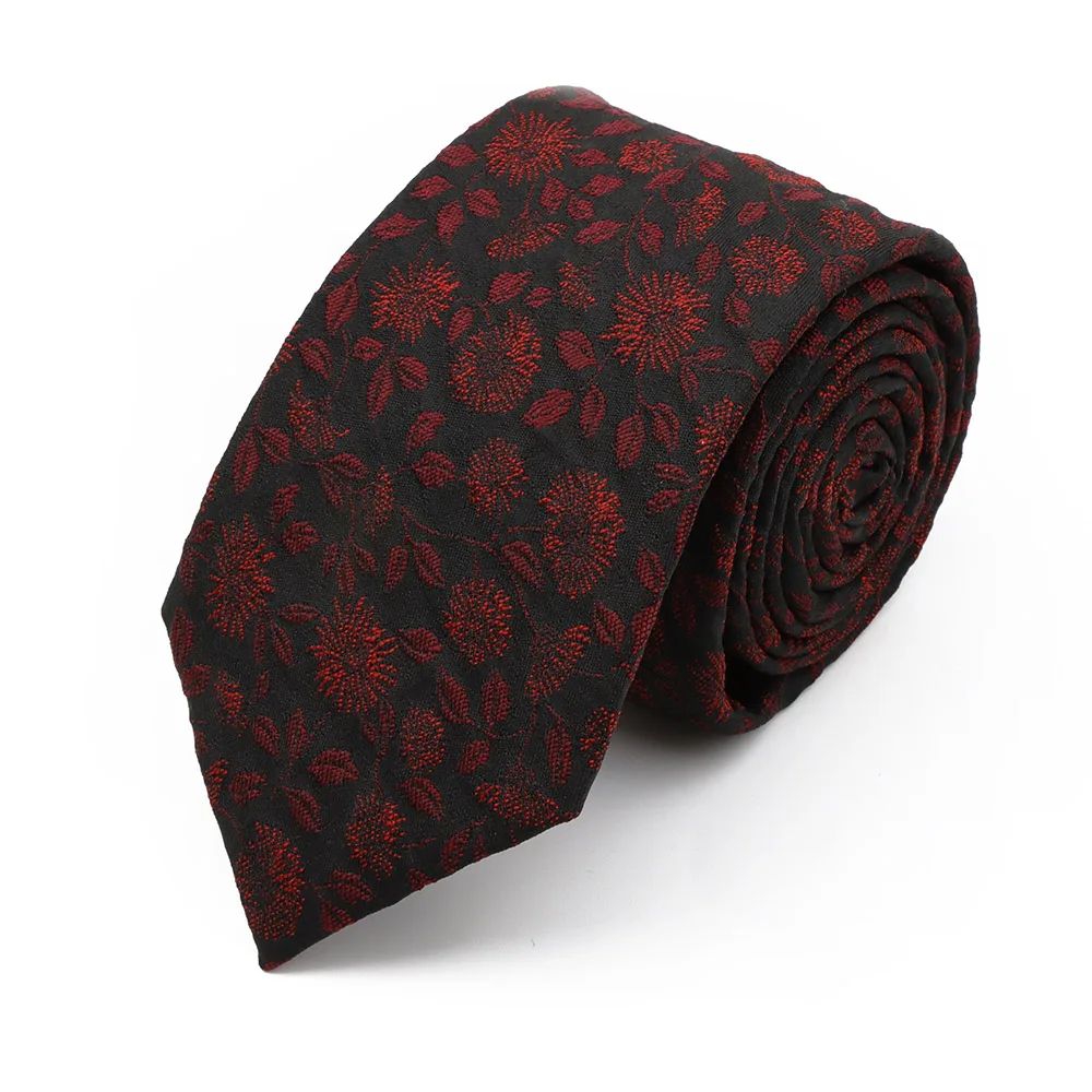 New 7cm Brown Red Gray Blue Flower Tie Men's Women's Polyester Beautiful Elegent Necktie Business Wedding Party Accessories Gift