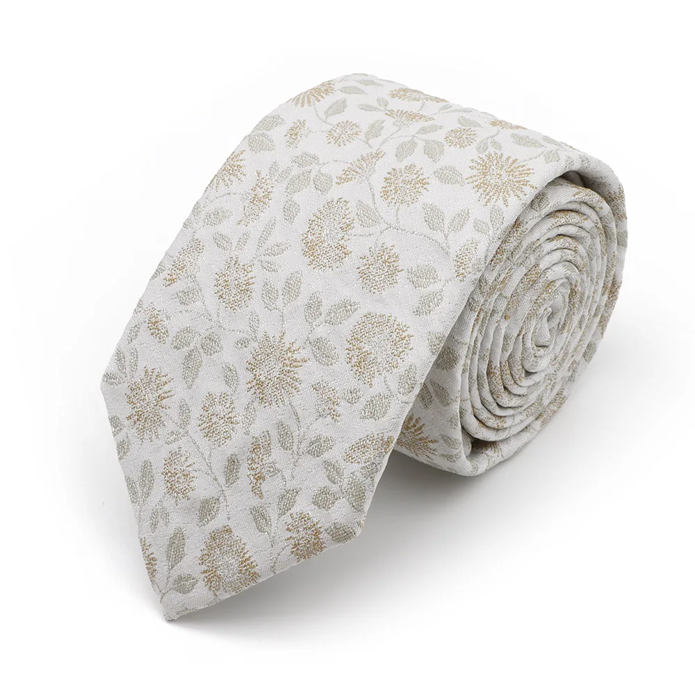 New 7cm Brown Red Gray Blue Flower Tie Men's Women's Polyester Beautiful Elegent Necktie Business Wedding Party Accessories Gift