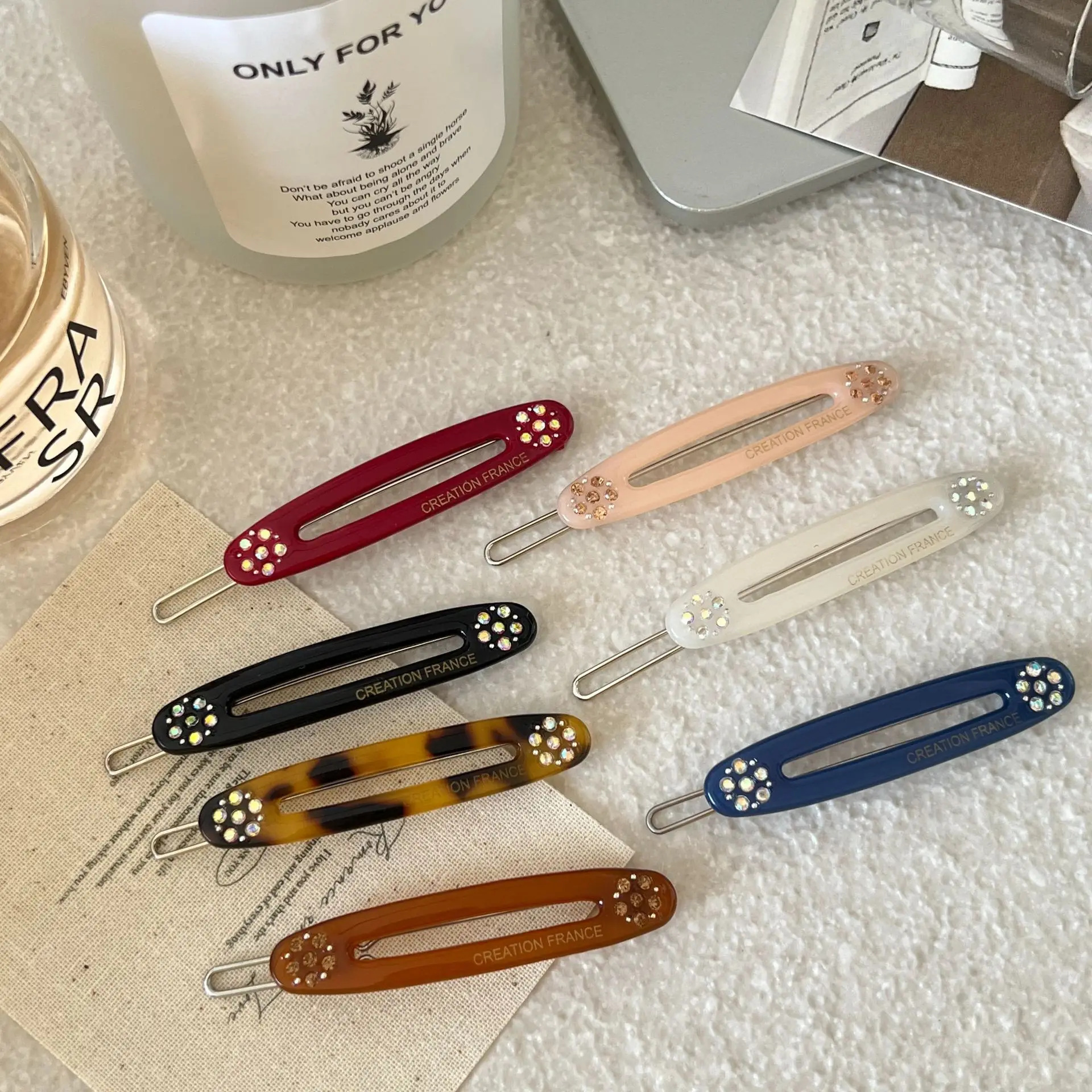 1pc Oval Side Claw Clip for Women; Fashionable Hair Clip for Bangs and Forehead; Single Clip Hairstyle Access