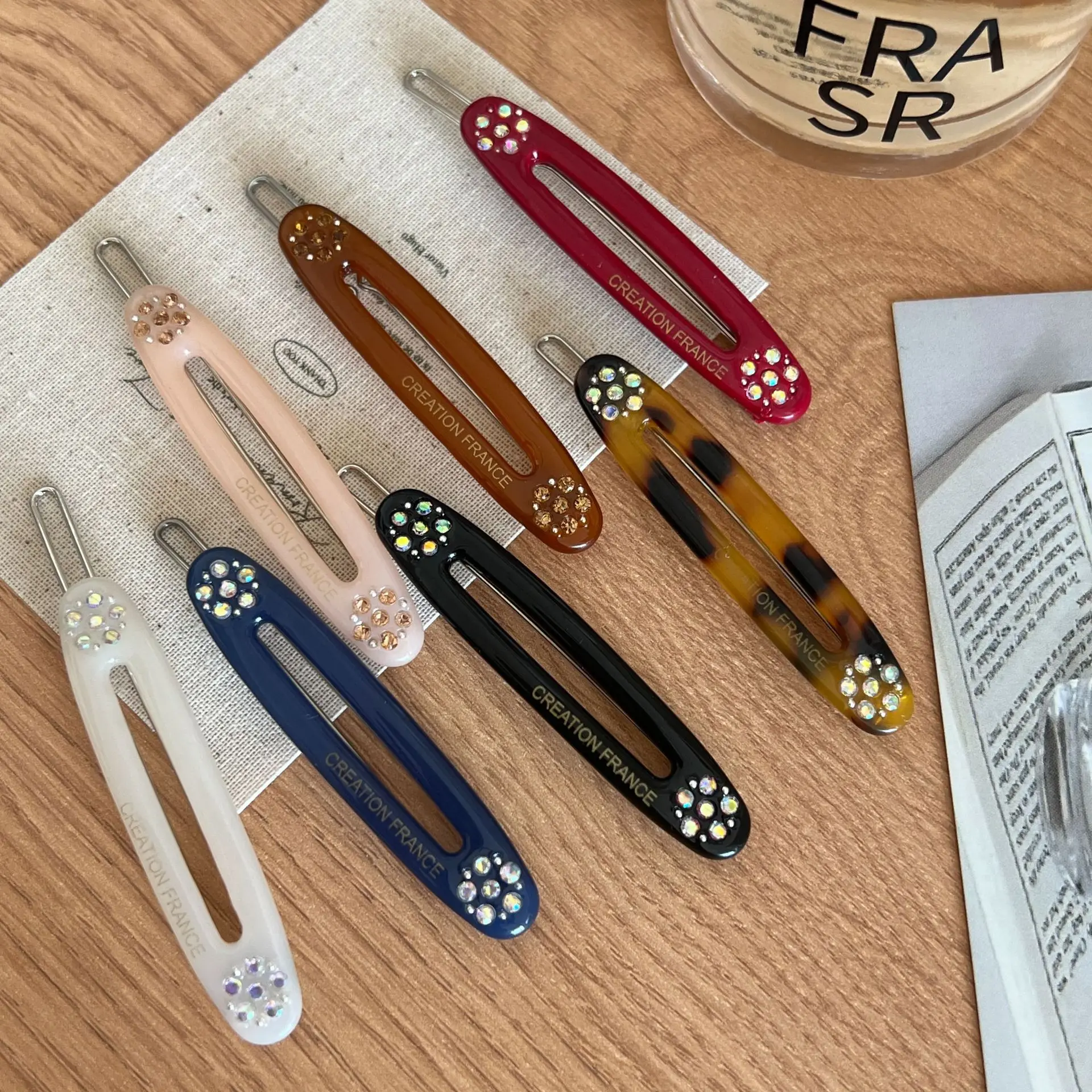 1pc Oval Side Claw Clip for Women; Fashionable Hair Clip for Bangs and Forehead; Single Clip Hairstyle Access