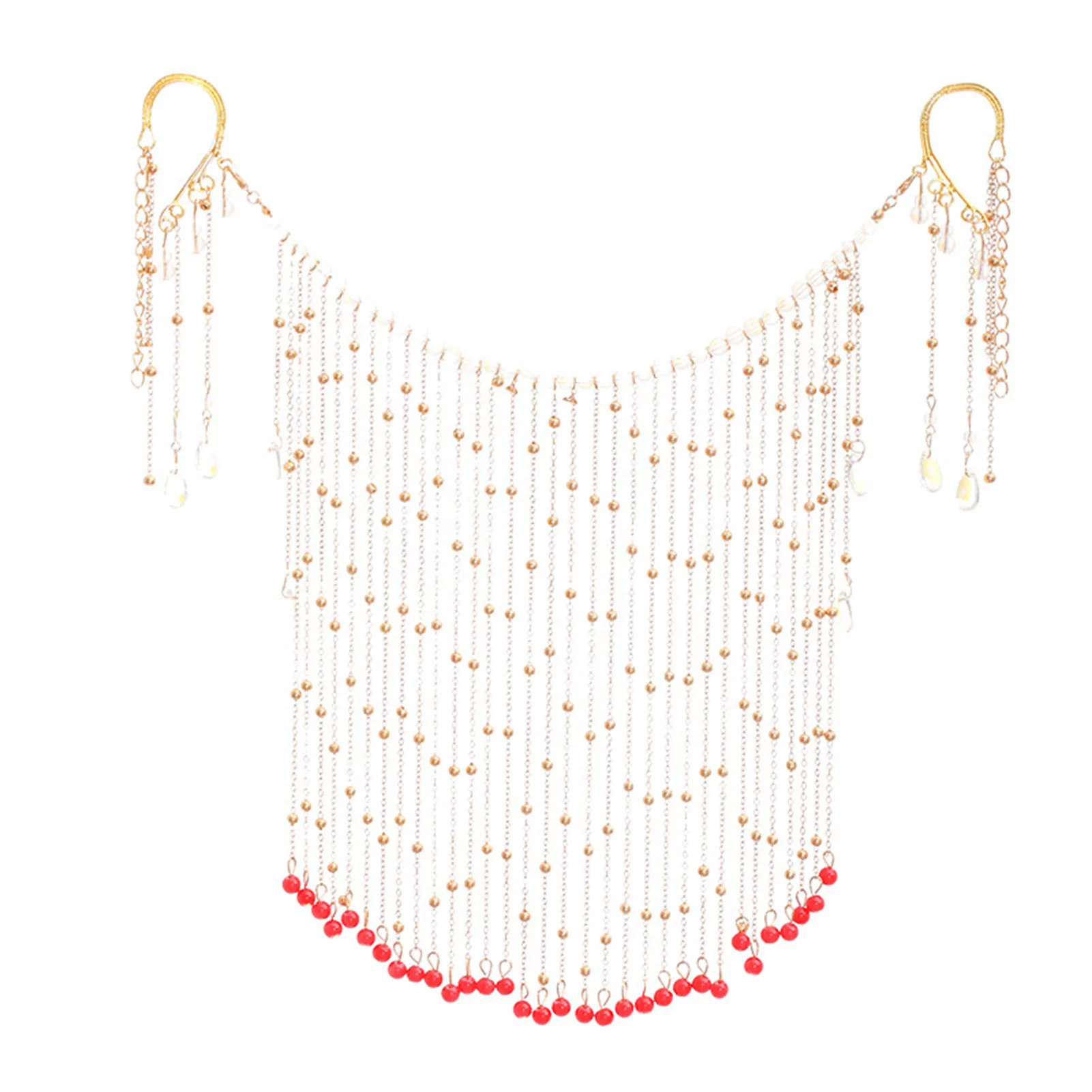 Ancient Style Hair Accessories Hanfu Veil Female Hanging Ear Tassel Face Curtain Chinese Headdress Dance Performance Accessories