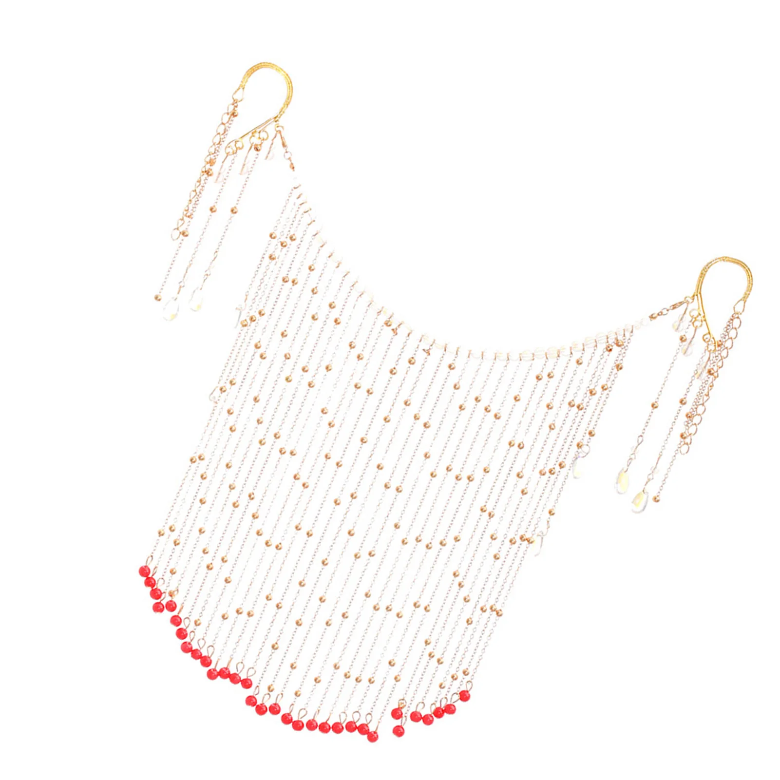 Ancient Style Hair Accessories Hanfu Veil Female Hanging Ear Tassel Face Curtain Chinese Headdress Dance Performance Accessories