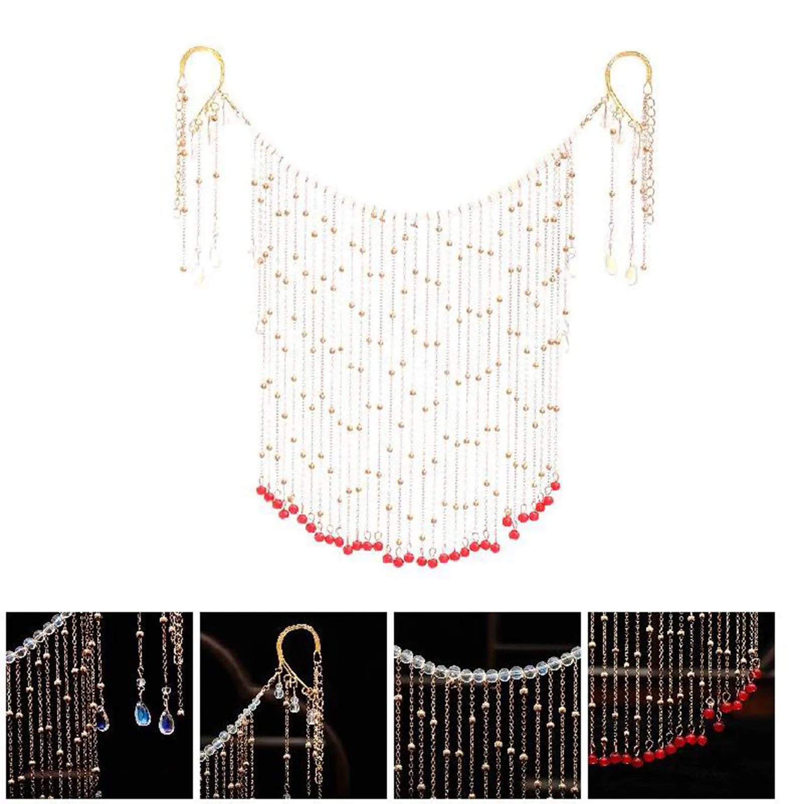 Ancient Style Hair Accessories Hanfu Veil Female Hanging Ear Tassel Face Curtain Chinese Headdress Dance Performance Accessories