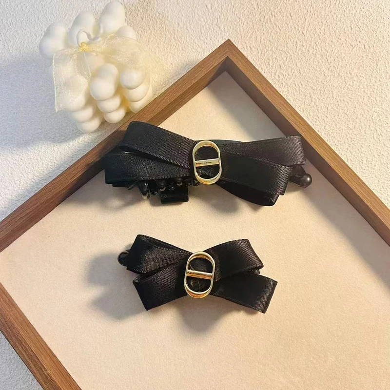 1/2pcs Elegant Fabric Bow Banana Clip for Woman Korean Style Ponytail Clip Fashion Girl's Back of The Head Hair Clip