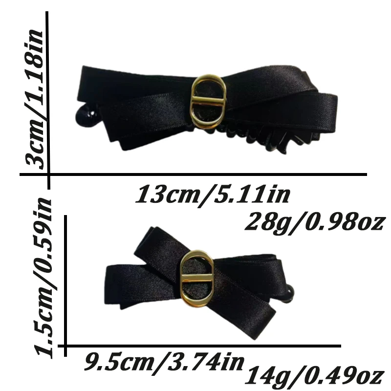 1/2pcs Elegant Fabric Bow Banana Clip for Woman Korean Style Ponytail Clip Fashion Girl's Back of The Head Hair Clip