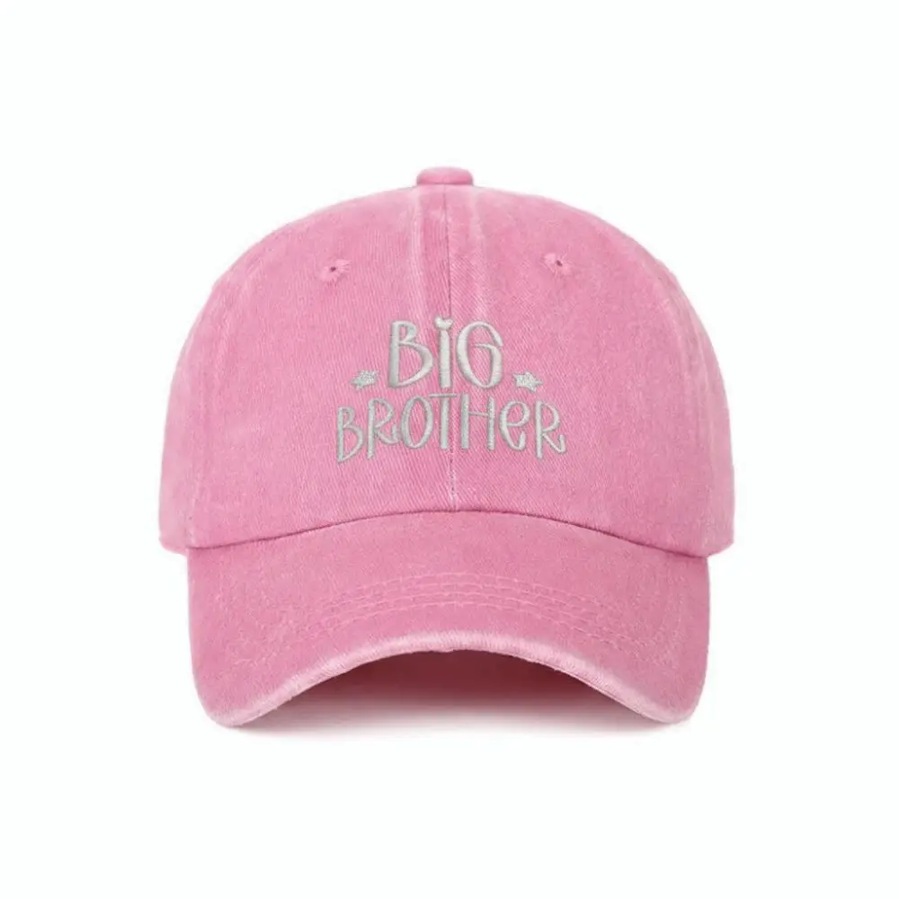 Fashion Washed Cotton Big Brother Big Sister Caps Adjustable Vintage Dad Hat Breathable Embroidery Baseball Cap Gifts