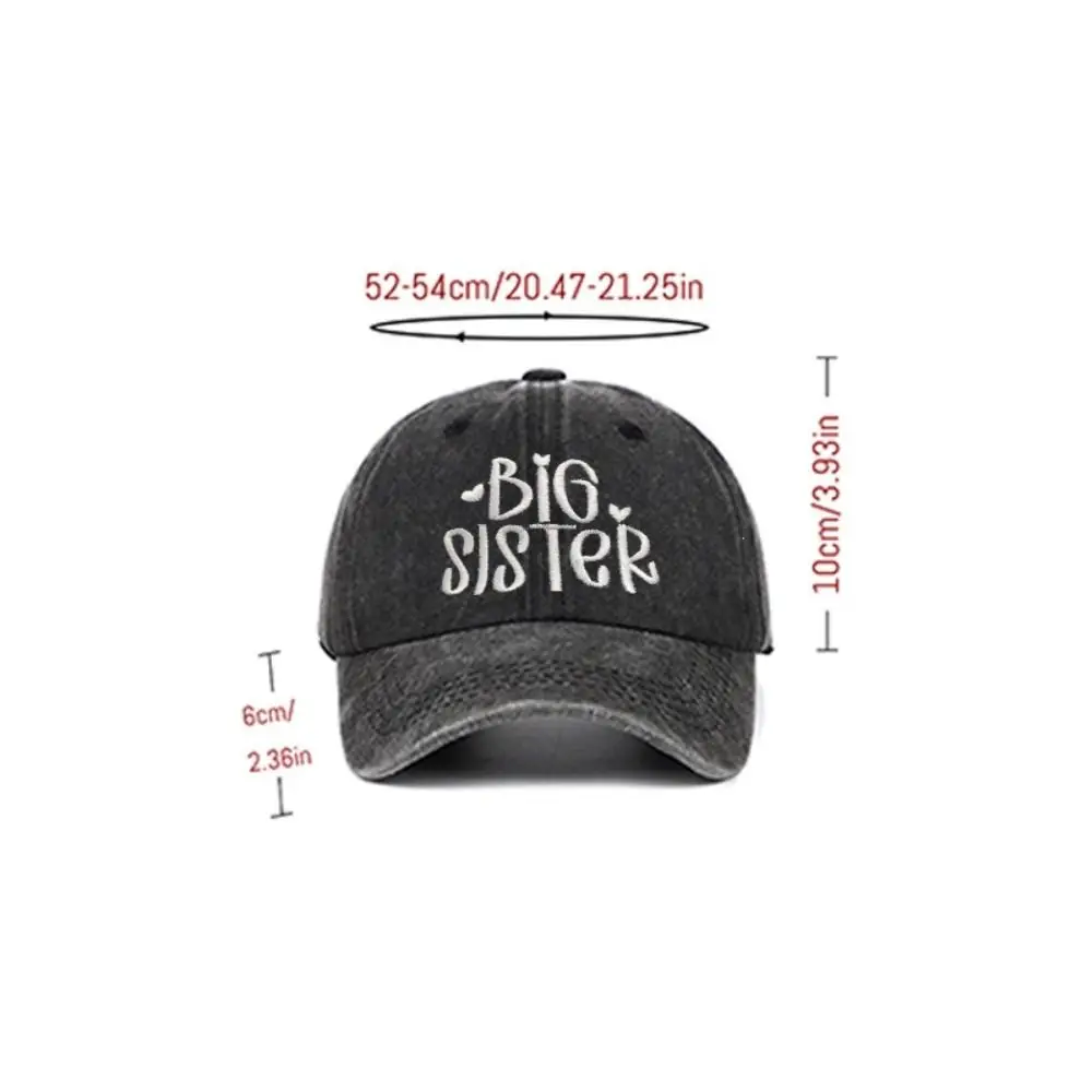 Fashion Washed Cotton Big Brother Big Sister Caps Adjustable Vintage Dad Hat Breathable Embroidery Baseball Cap Gifts