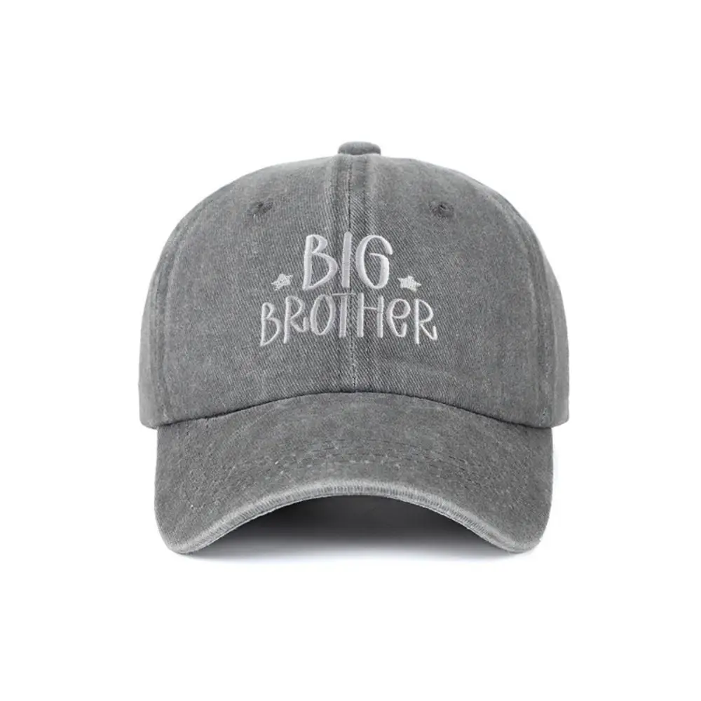 Fashion Washed Cotton Big Brother Big Sister Caps Adjustable Vintage Dad Hat Breathable Embroidery Baseball Cap Gifts