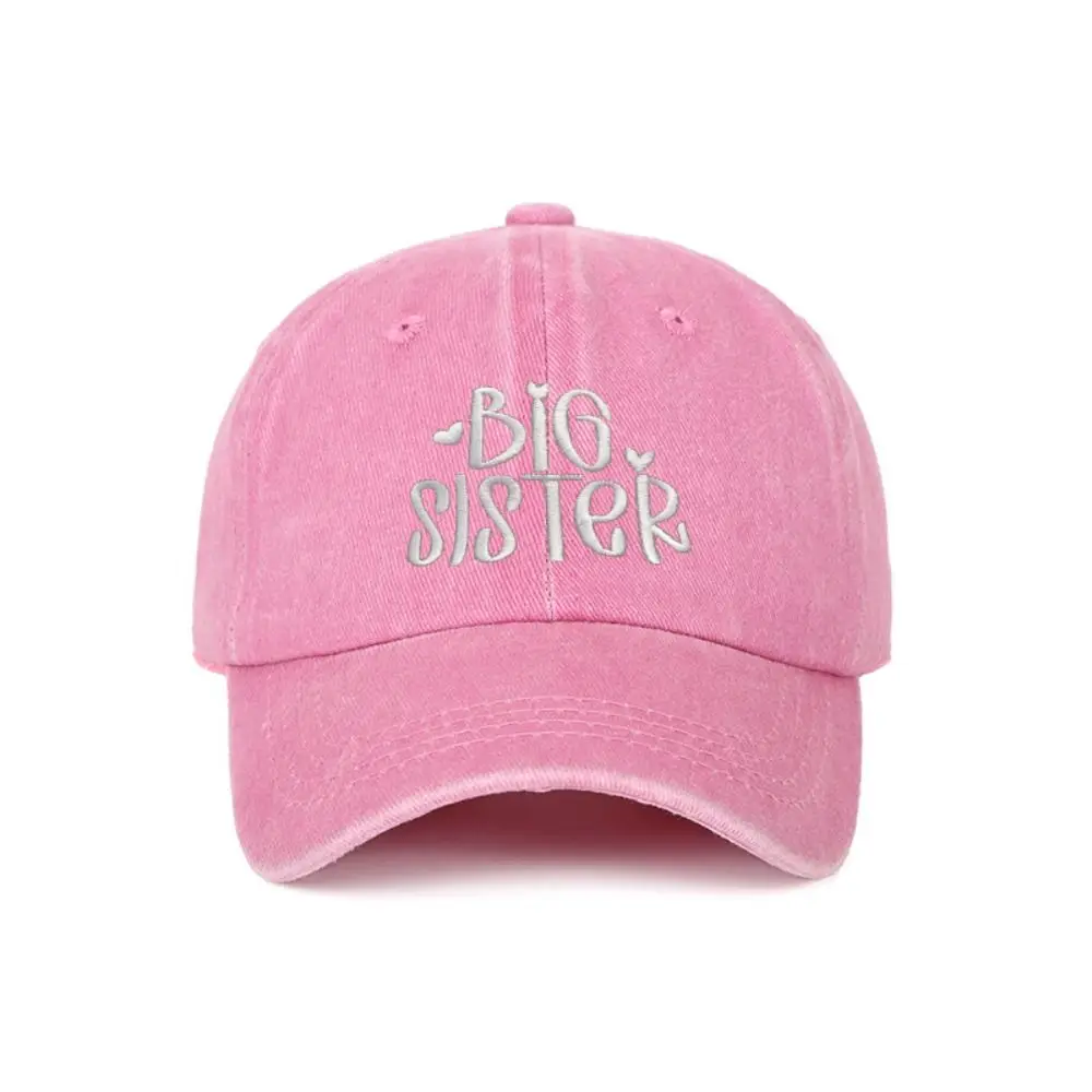Fashion Washed Cotton Big Brother Big Sister Caps Adjustable Vintage Dad Hat Breathable Embroidery Baseball Cap Gifts