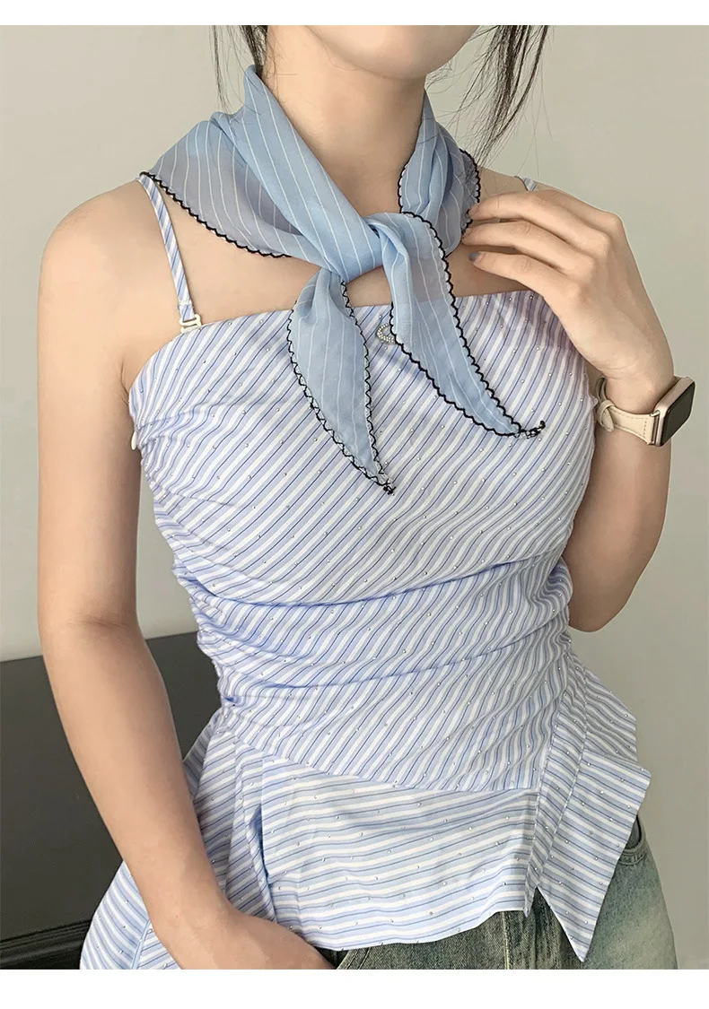 Women Polka Dot Triangle Head Scarf Also As Neck Scarf Premium Lightweight Breathable Soft Versatile All Match Decorative Wrap