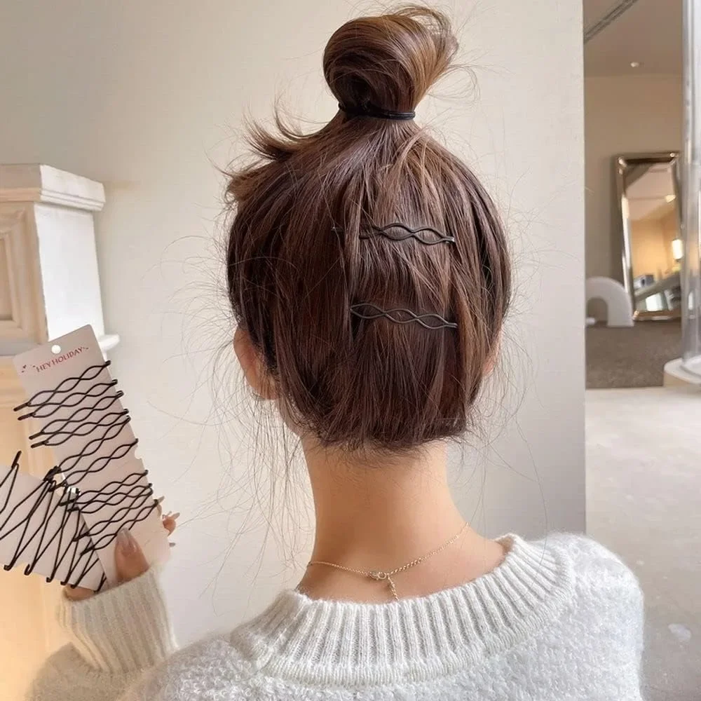 3 Styles Black Hair Clips, Invisible Bobby Pins for Bangs & Side Hair, Non-Slip Hairpins for Women