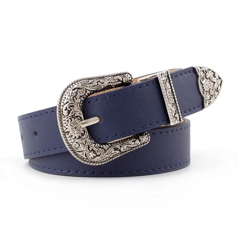 New Arrival: European American Fashion Unisex Retro Denim-Style Buckle Belt Exquisitely Embossed High-Quality Wide Belt