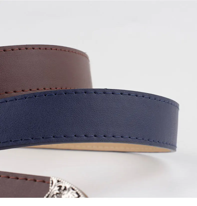 New Arrival: European American Fashion Unisex Retro Denim-Style Buckle Belt Exquisitely Embossed High-Quality Wide Belt