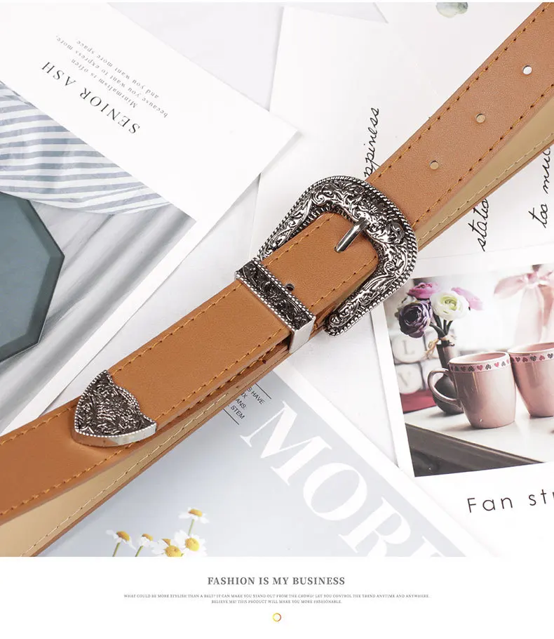 New Arrival: European American Fashion Unisex Retro Denim-Style Buckle Belt Exquisitely Embossed High-Quality Wide Belt