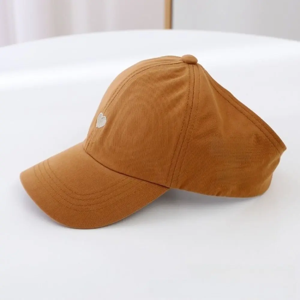 Heart-embroidered Baseball Cap for Girls Cute Breathable Children's Baseball Hat Sun Protection Tool UV Protection