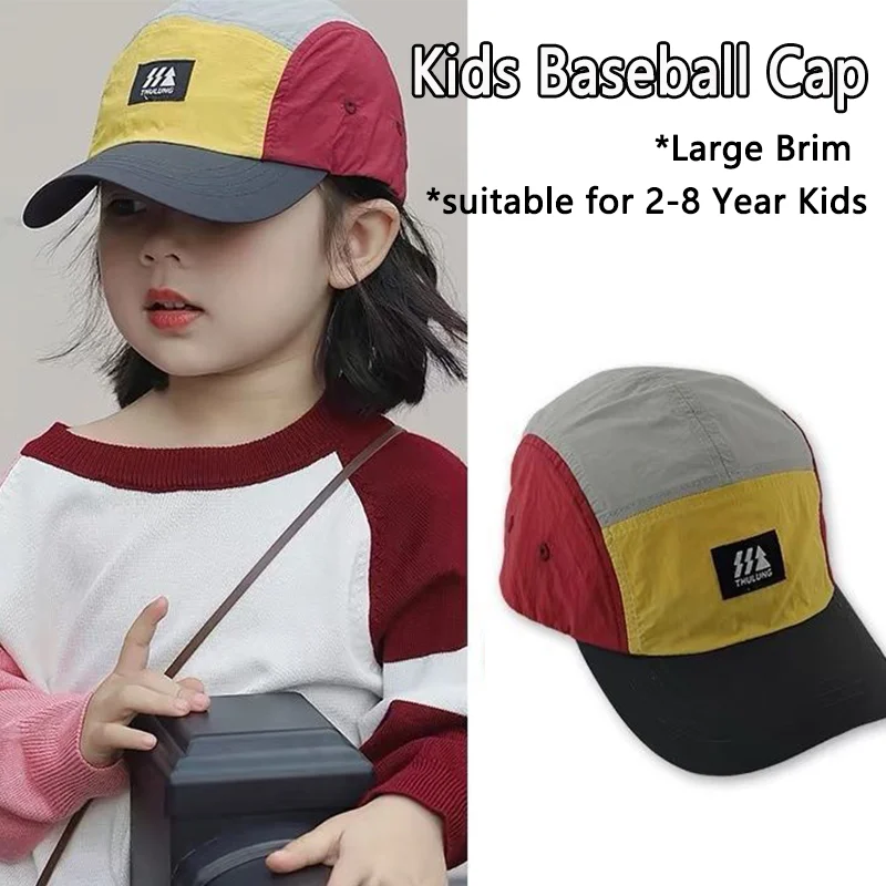 Kids Outdoor Sports Hats Children Thin Flat Brimmed Lightweight Baseball Cap Summer Breathable Sunscreen Hiking Sun Hats