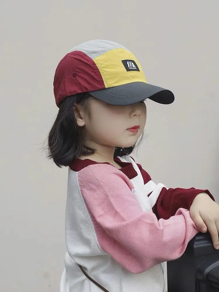 Kids Outdoor Sports Hats Children Thin Flat Brimmed Lightweight Baseball Cap Summer Breathable Sunscreen Hiking Sun Hats