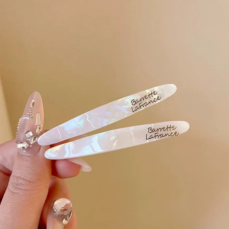 2pcs/set Acetate Hair Clips Pins for Women Vintage Mini Cute No-Slip Bangs Clip Colorful Letter Hairpin Hair Accessories Set