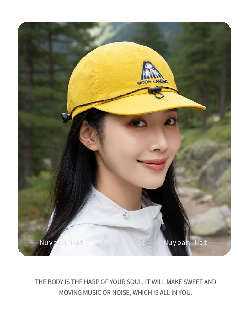 Korean Quick-dry Embroidered Letters Baseball Hats Sunshade Drawstring New Men Women Versatile Ins Fashion Peaked Caps Flat Brim