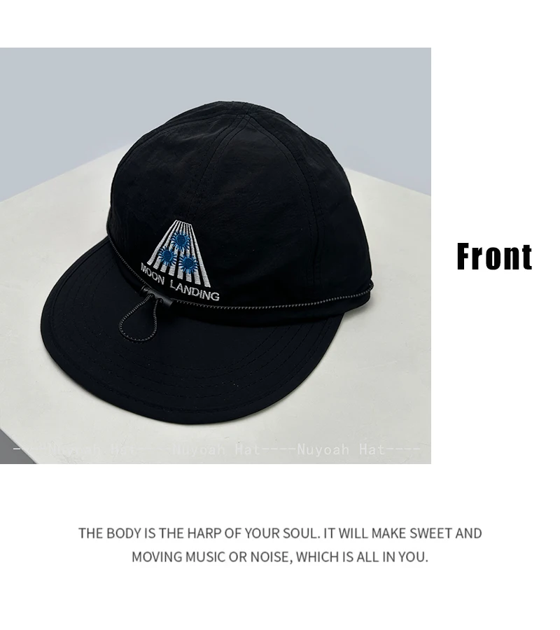 Korean Quick-dry Embroidered Letters Baseball Hats Sunshade Drawstring New Men Women Versatile Ins Fashion Peaked Caps Flat Brim